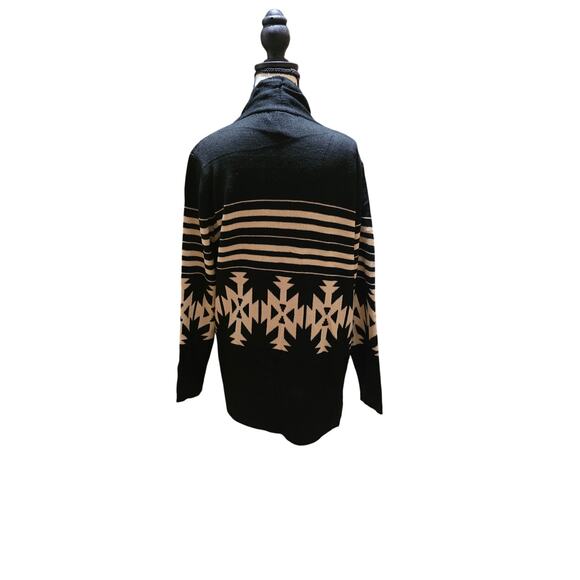 Super Line Aztec print cardigan size m navy blue - Picture 3 of 4